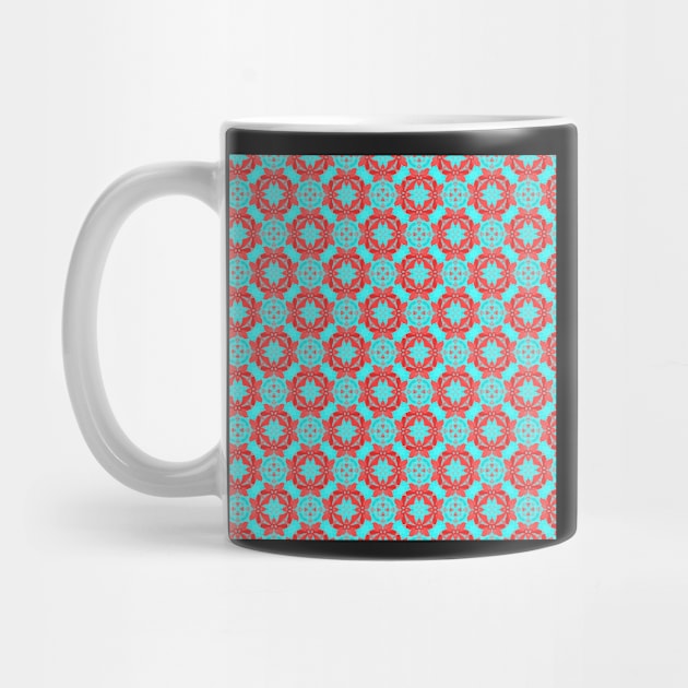 Fresh blue and red flower spring pattern by GizmoDesign